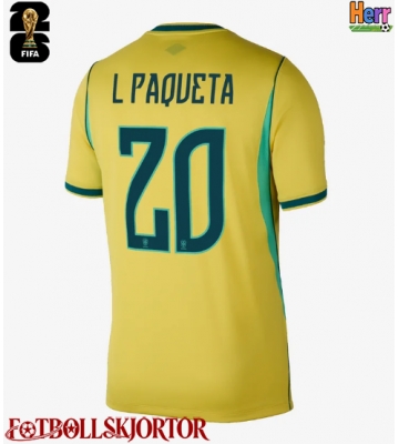 Brasilien Lucas Paqueta #20 Hemmatröja VM 2026 Kortärmad